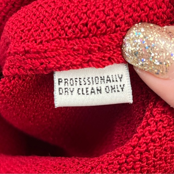 St. John Red Sweater Knit‎ Tank Top Womens Size Large Sleeveless Popover - Picture 3 of 7